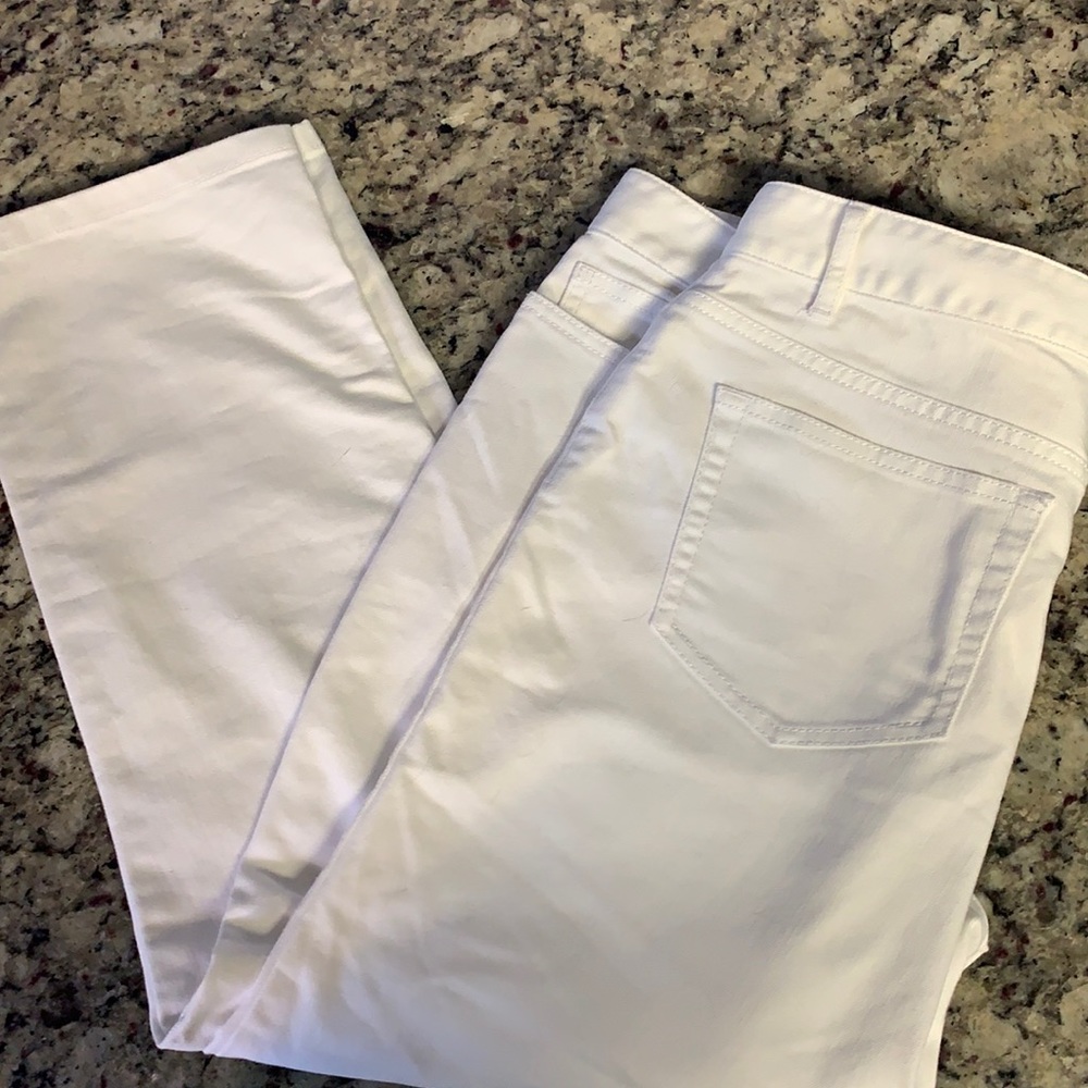J Jill white cropped jeans